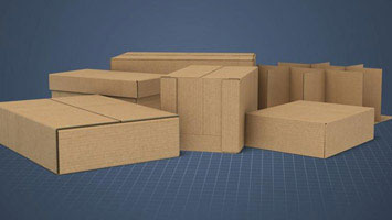 Assembled corrugated boxes - screenshot from Convergence course