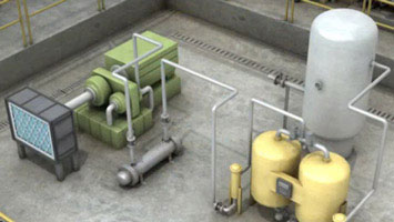 Industrial power systems in factory - screenshot from Convergence course