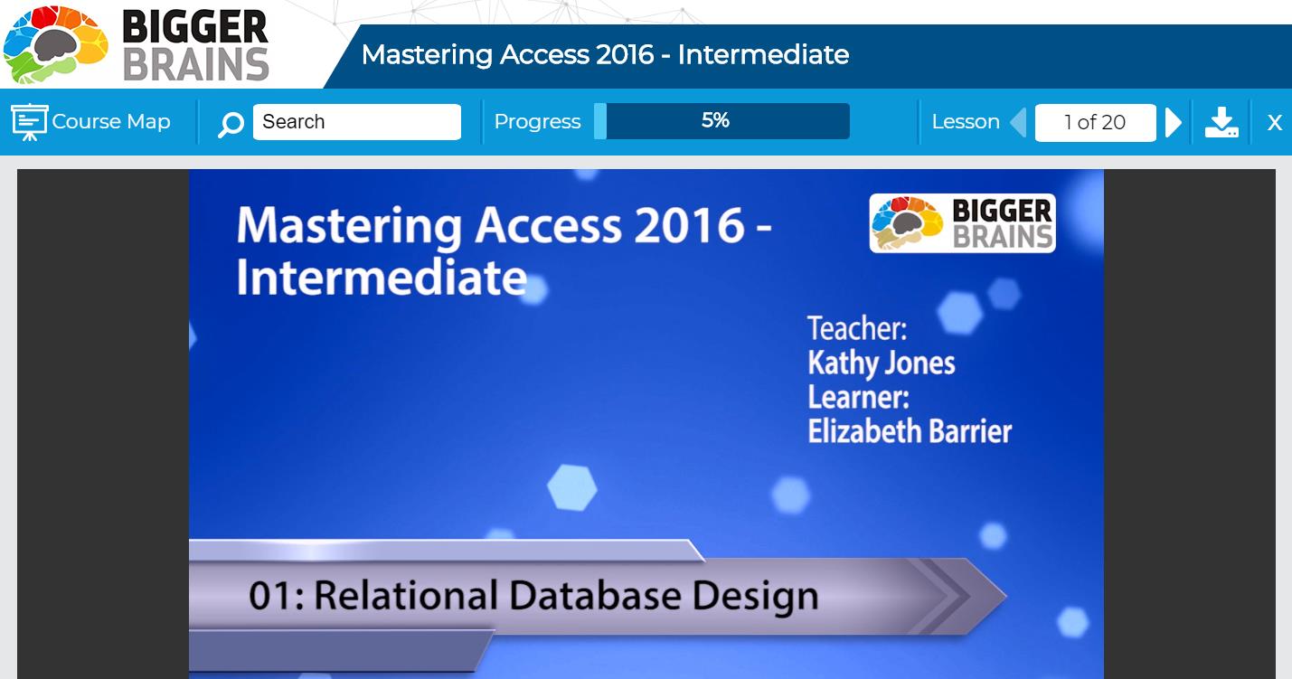 Mastering Access 2016 Intermediate Online Training Video